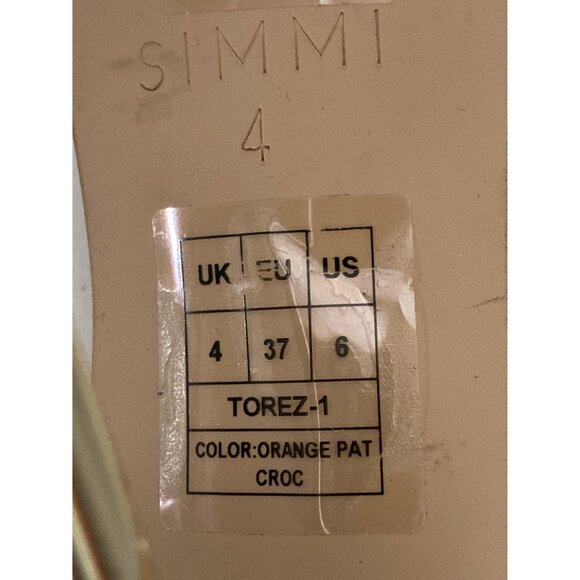 Simmi London Torez-1 women size 6 Orange Croc Pattern open Toe Heels Mules shoes - Picture 7 of 7